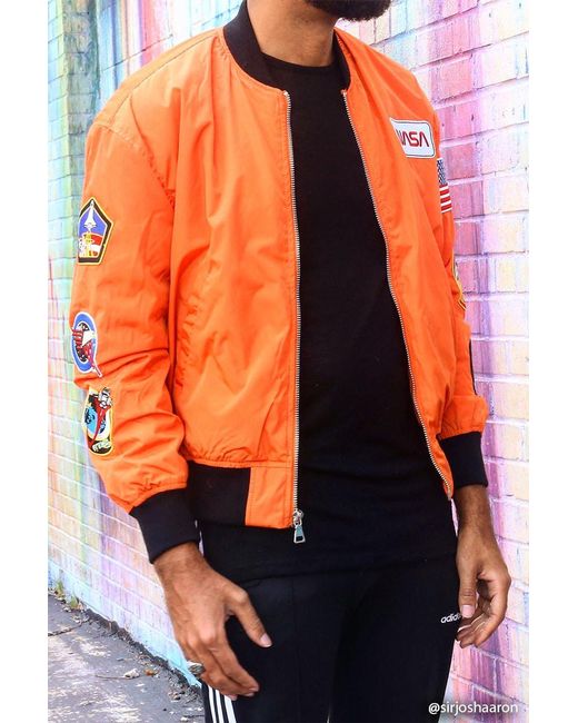 bomber jacket men orange