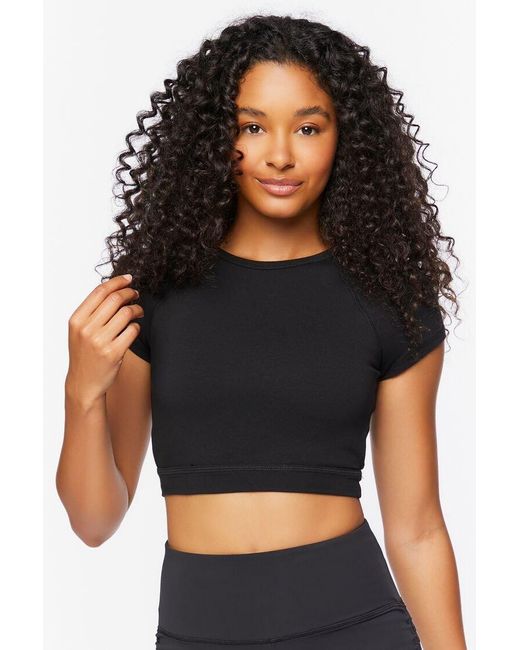 cropped active tee