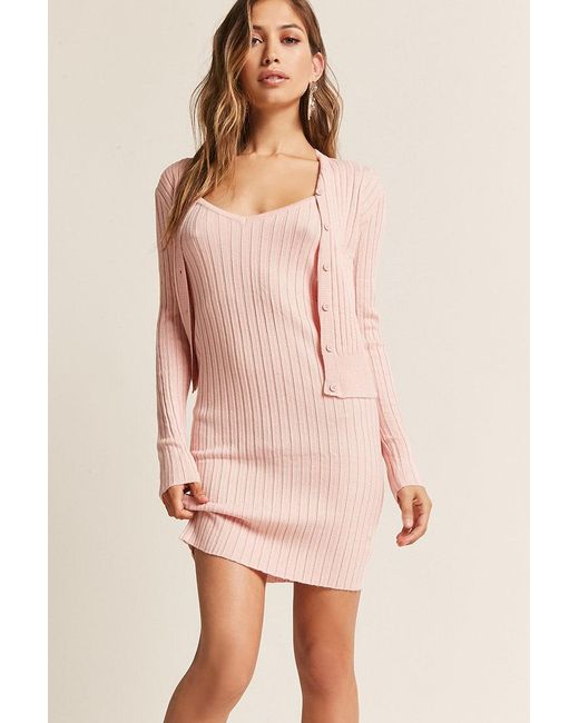 Ribbed Cardigan \u0026 Cami Dress Set 