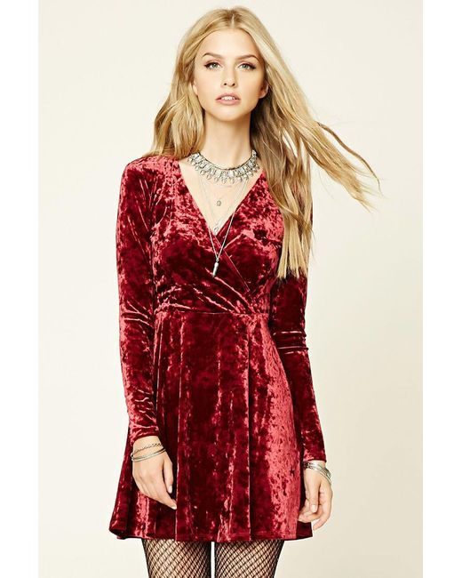 Forever 21 Crushed Velvet Skater Dress 