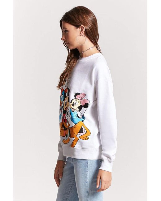Forever 21 Fleece Disney Graphic Sweatshirt In White Black White Lyst