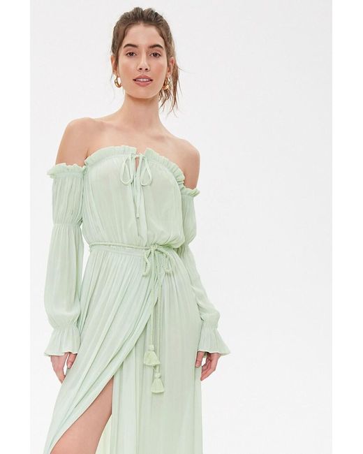 forever 21 off shoulder maxi dress