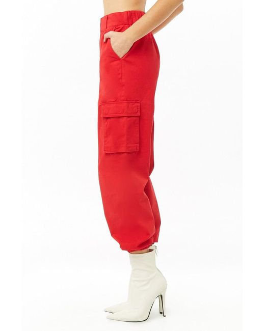 High-waist Cargo Trousers 