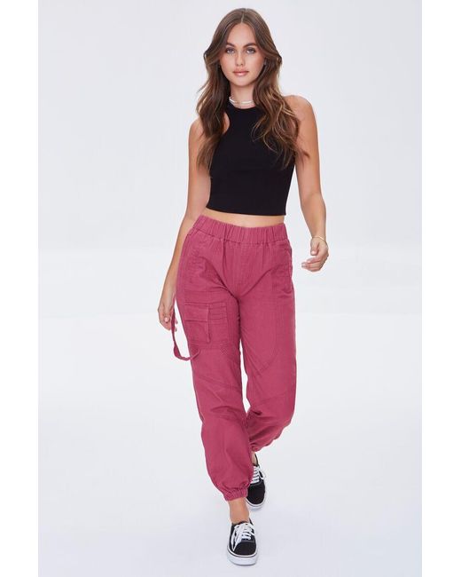 Cotton Women Twill Cargo Joggers 