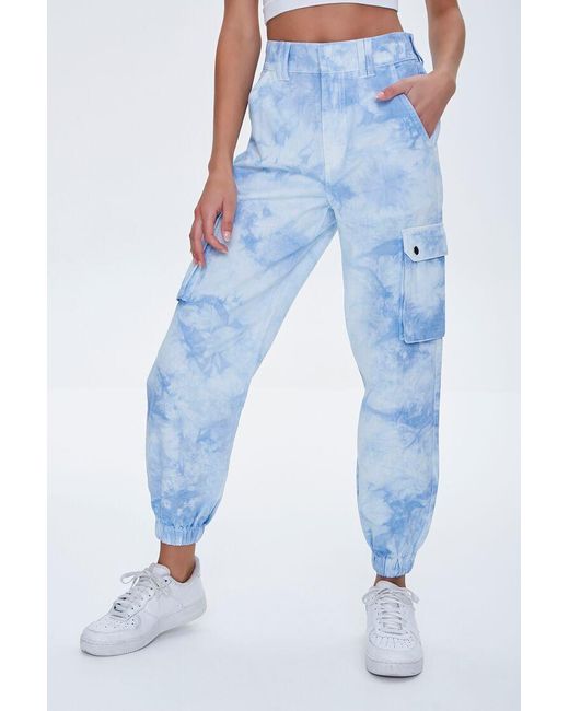 Cotton Women Tie-dye Cargo Pants 