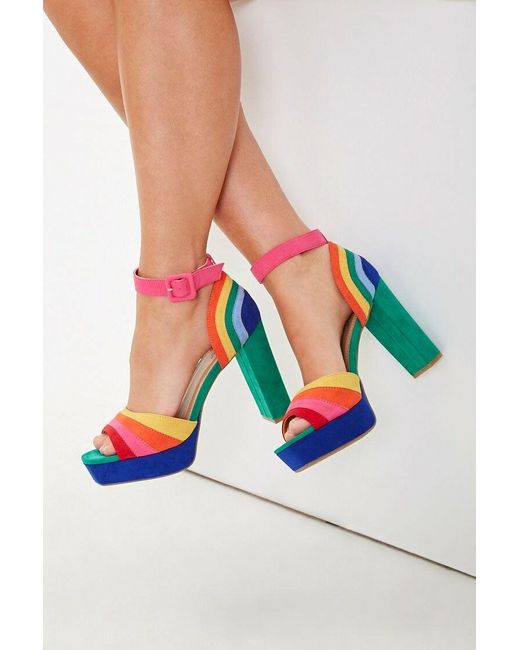 rainbow platform heels