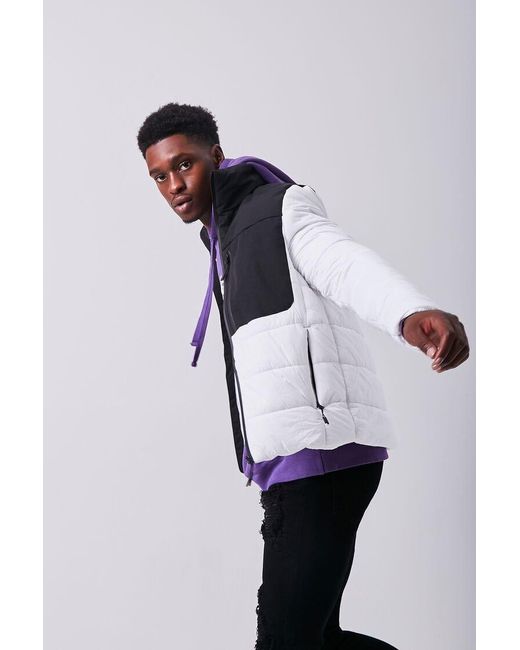 colorblock puffer jacket