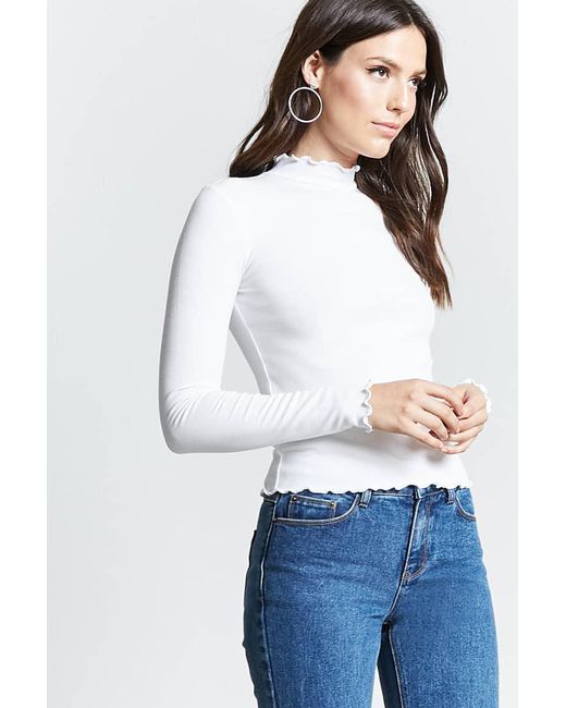 Lettuce Edge Mock Neck Top 