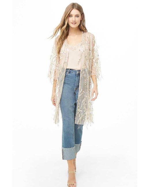 Forever 21 Sheer Sequin Cardigan | Lyst