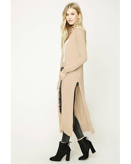 Cotton Longline Side-slit Cardigan 