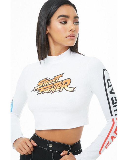 Cotton Street Fighter Graphic Crop Top 