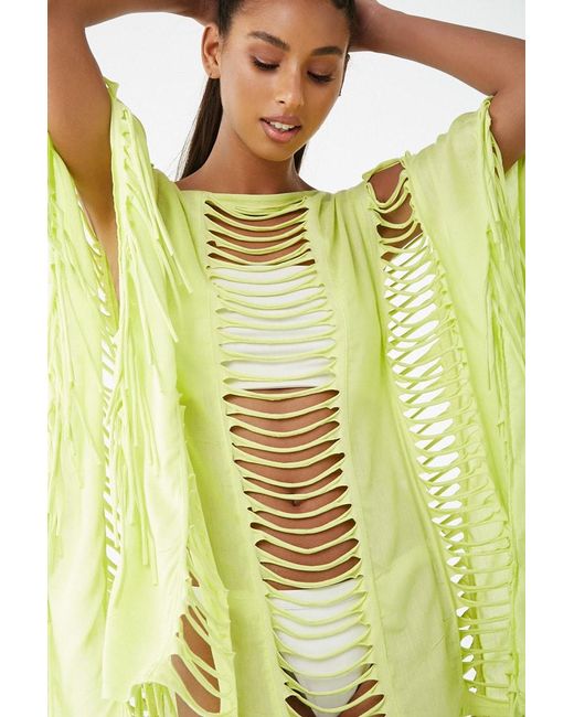 Distressed Kaftan Swim Cover-up 