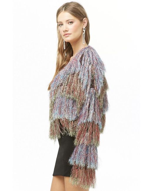 fringe jacket metallic