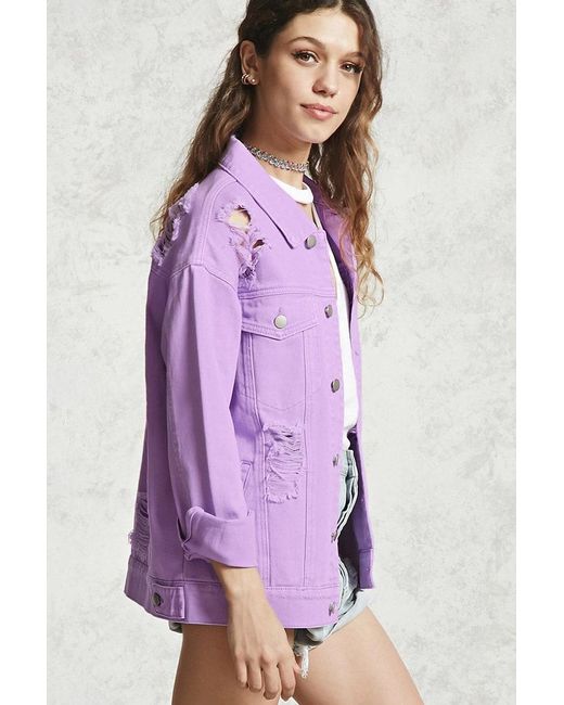 Forever 21 Distressed Denim Jacket in 