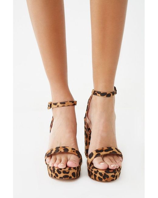 leopard platform heels