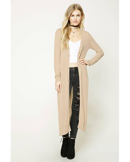 Cotton Longline Side-slit Cardigan 
