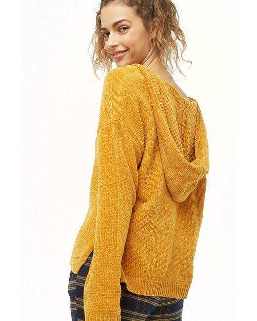 Chenille Knit Hooded Jumper Sweater 