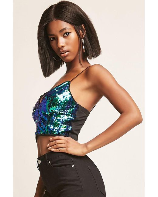 Forever 21 Synthetic Sequin Crop Top in 