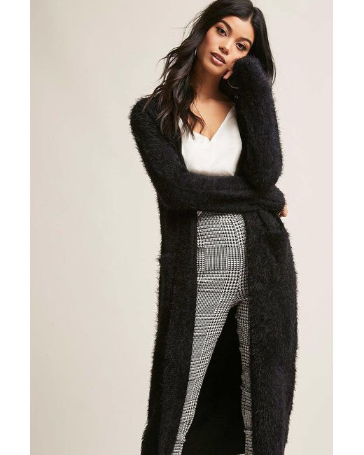 Synthetic Fuzzy Knit Duster Cardigan 