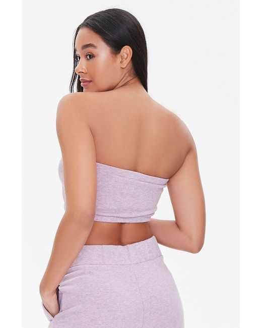 Forever 21 Cotton French Terry Cropped Tube Top In ...