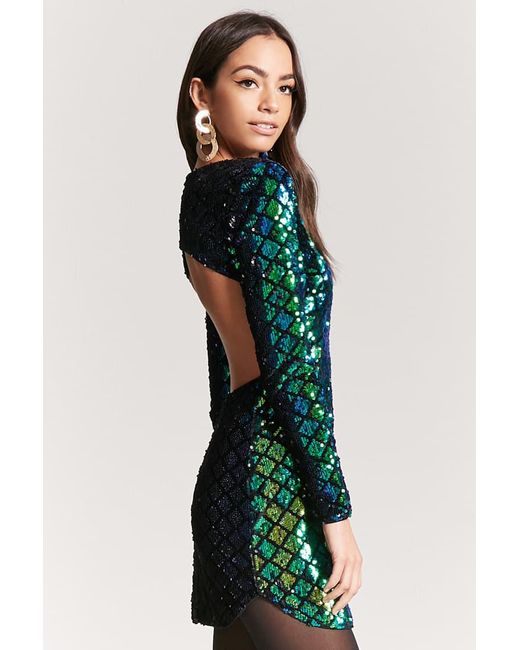 Velvet Cutout Sequin Mini Dress 