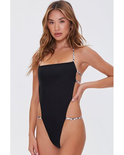 Forever 21 Synthetic Strappy One Piece Swimsuit Lyst