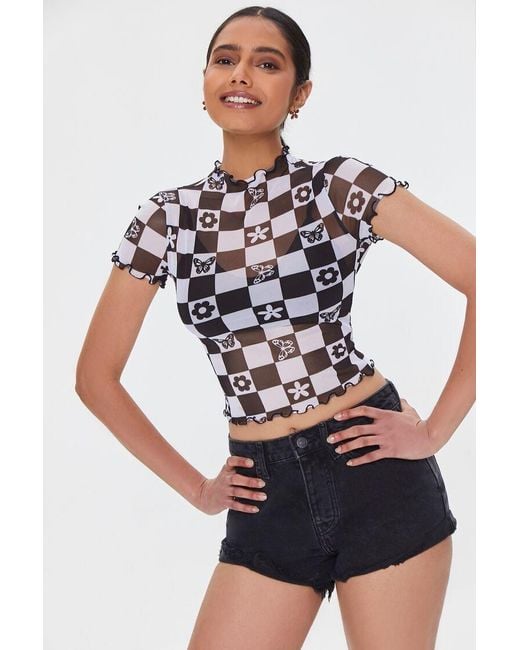 mesh checkered shirt