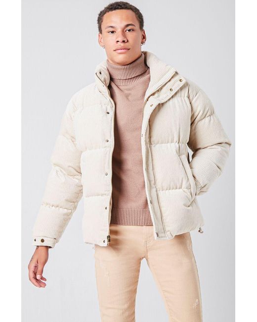 Forever 21 Men Corduroy Puffer Jacket 