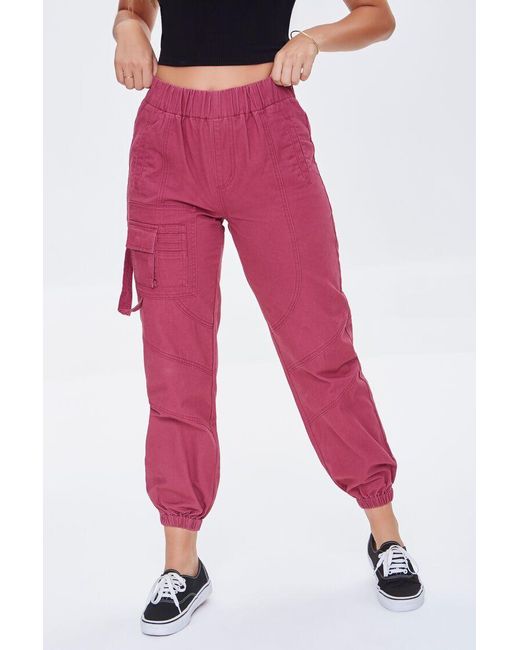 Cotton Women Twill Cargo Joggers 