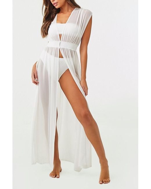 sheer white cover up dress