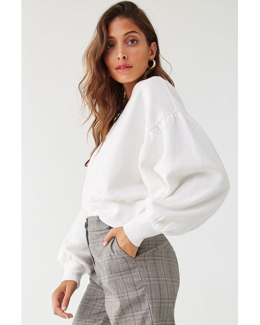 Fleece Balloon-sleeve Sweater 