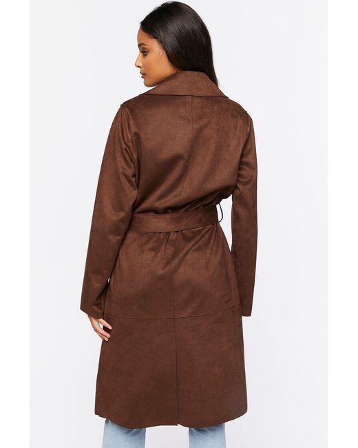 black faux suede trench coat