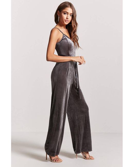 Velvet Belted Palazzo Jumpsuit 