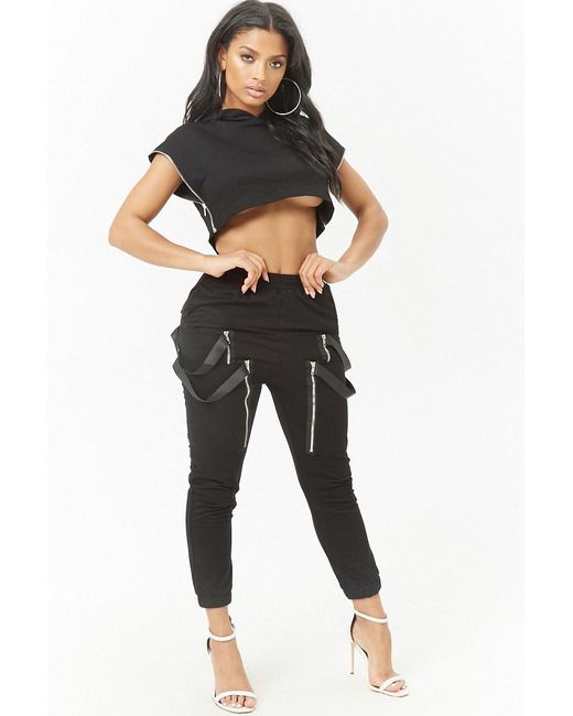 Forever 21 Cotton Cropped Hoodie 