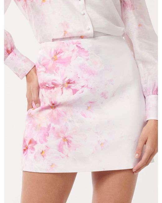 Forever New Pink Blossom A-Line Mini Skirt