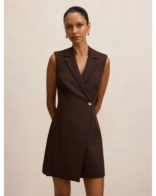 Forever New Natural Winslet Petite Wrap Blazer Jacket Mini
