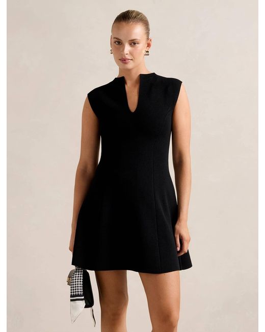Forever New Black Katerina Crepe Knit Mini Dress