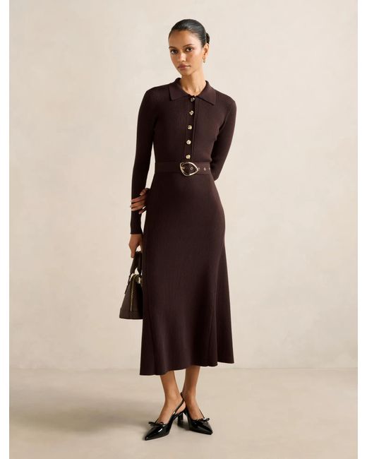 Forever New Natural Kelani Petite Belted Midi Dress
