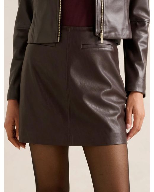 Forever New Brown Addison Vegan Leather Mini Skirt