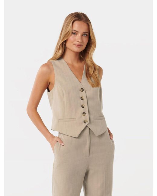 Forever New Natural Taylor Waistcoat Top