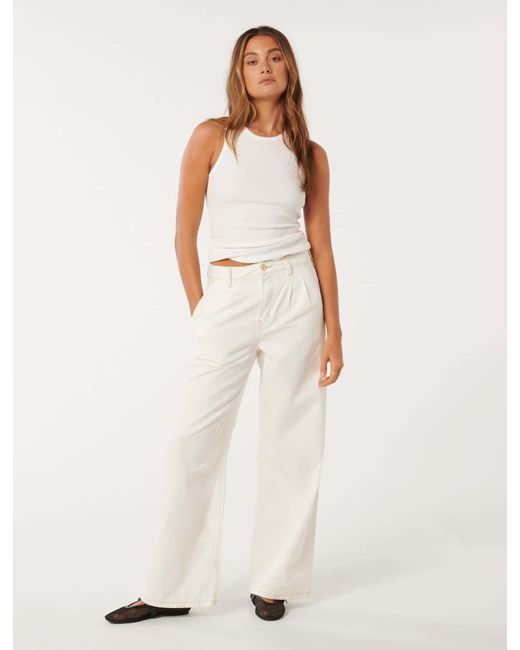 Forever New White Pippa Wide-Leg Jeans