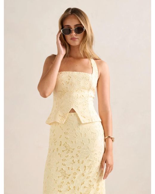 Forever New Natural Sally Lace Halter Top