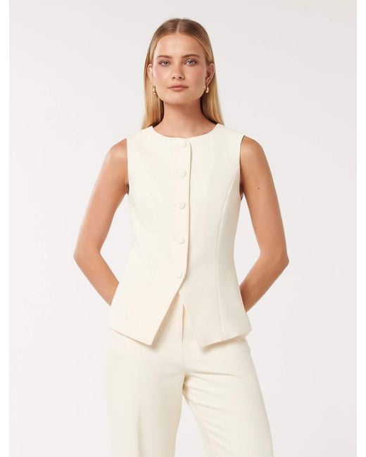 Forever New Black Toni High Neck Waistcoat