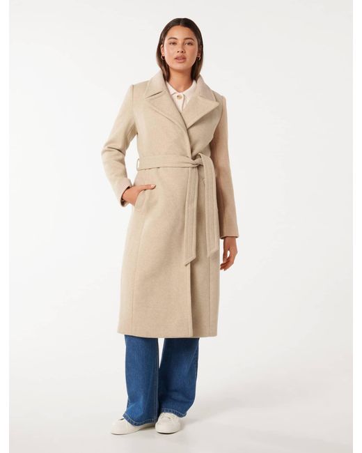 Forever New Blue Polly Wrap Coat