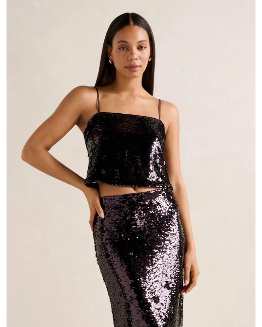 Forever New Black Nora Sequin Top