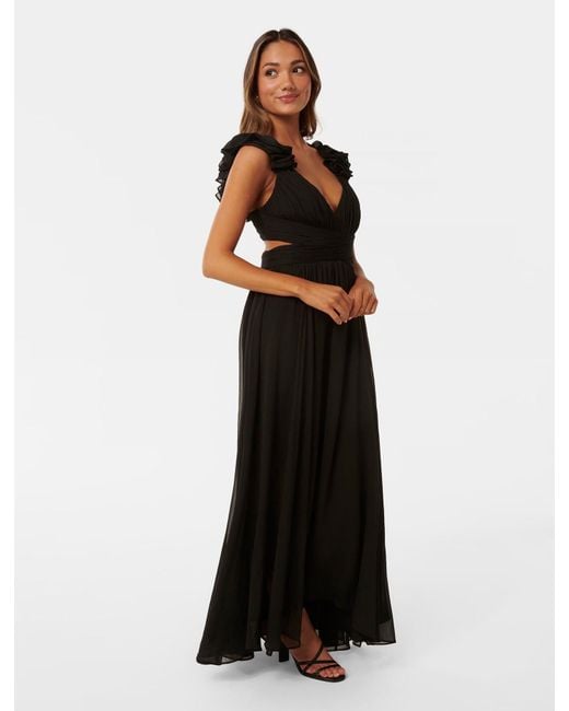 Forever New White Selena Petite Ruffle Maxi Dress
