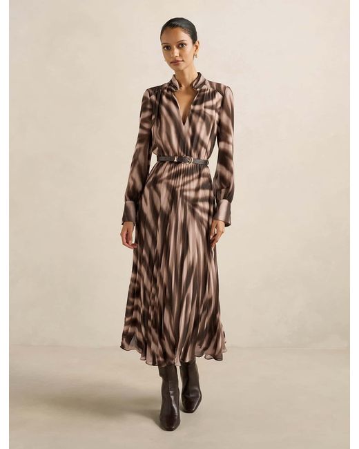 Forever New Natural Skyla Petite Pleated Midi Dress