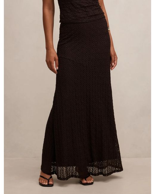 Forever New Black Tahlia Lace Maxi Skirt