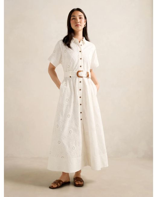 Forever New Natural Valeria Broderie Midi Dress