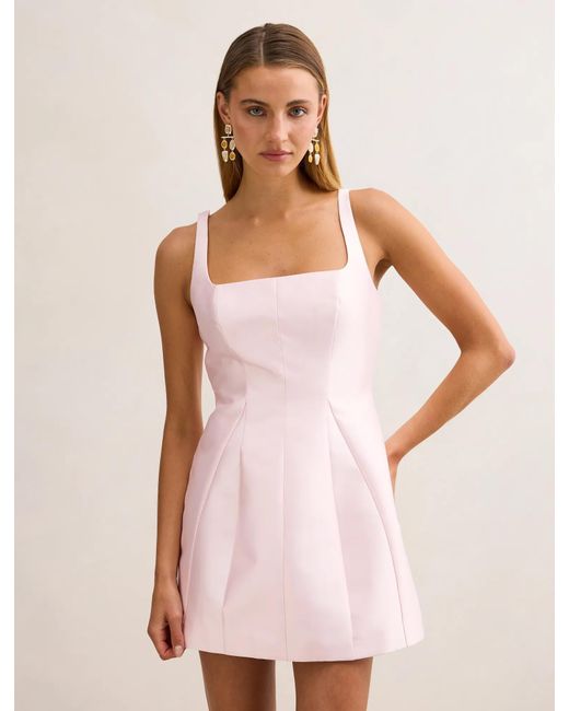 Forever New Pink Kaitlyn Structured Satin Mini Dress